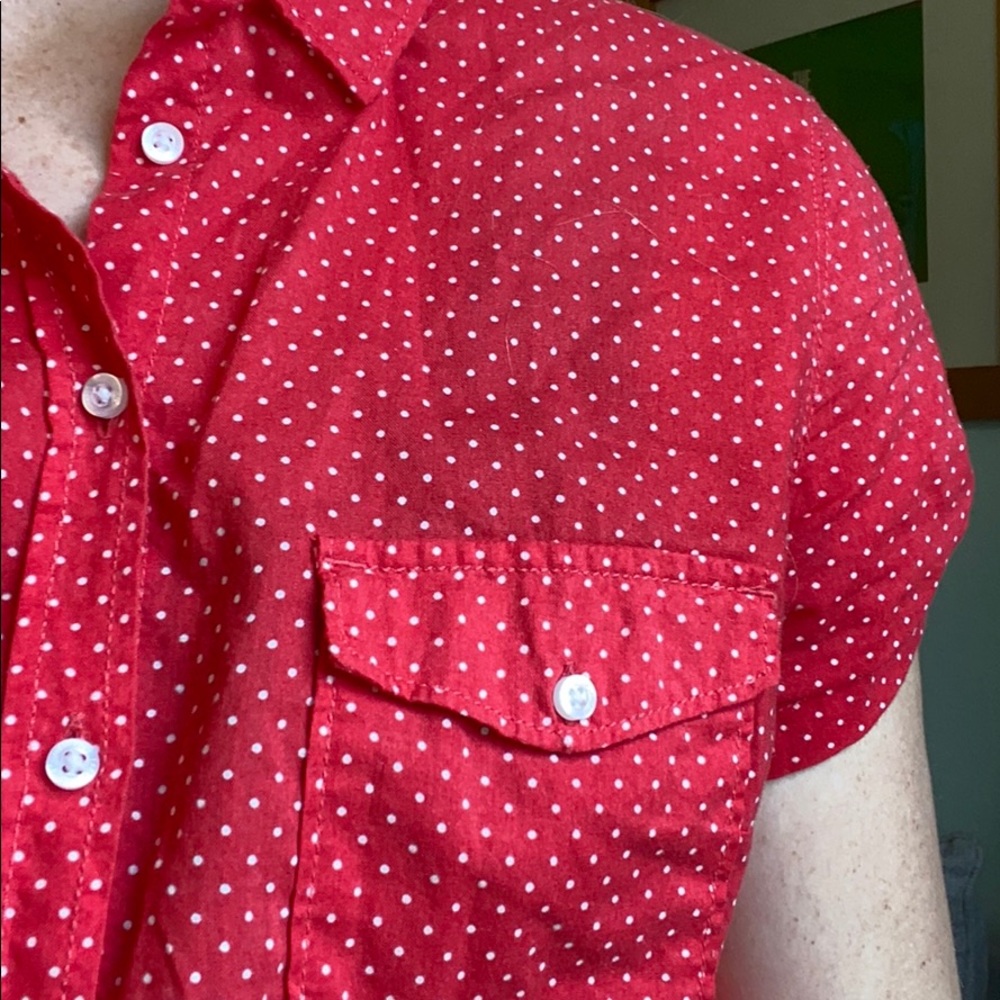 SALE | H&M/L.O.G.G polka dot red blouse